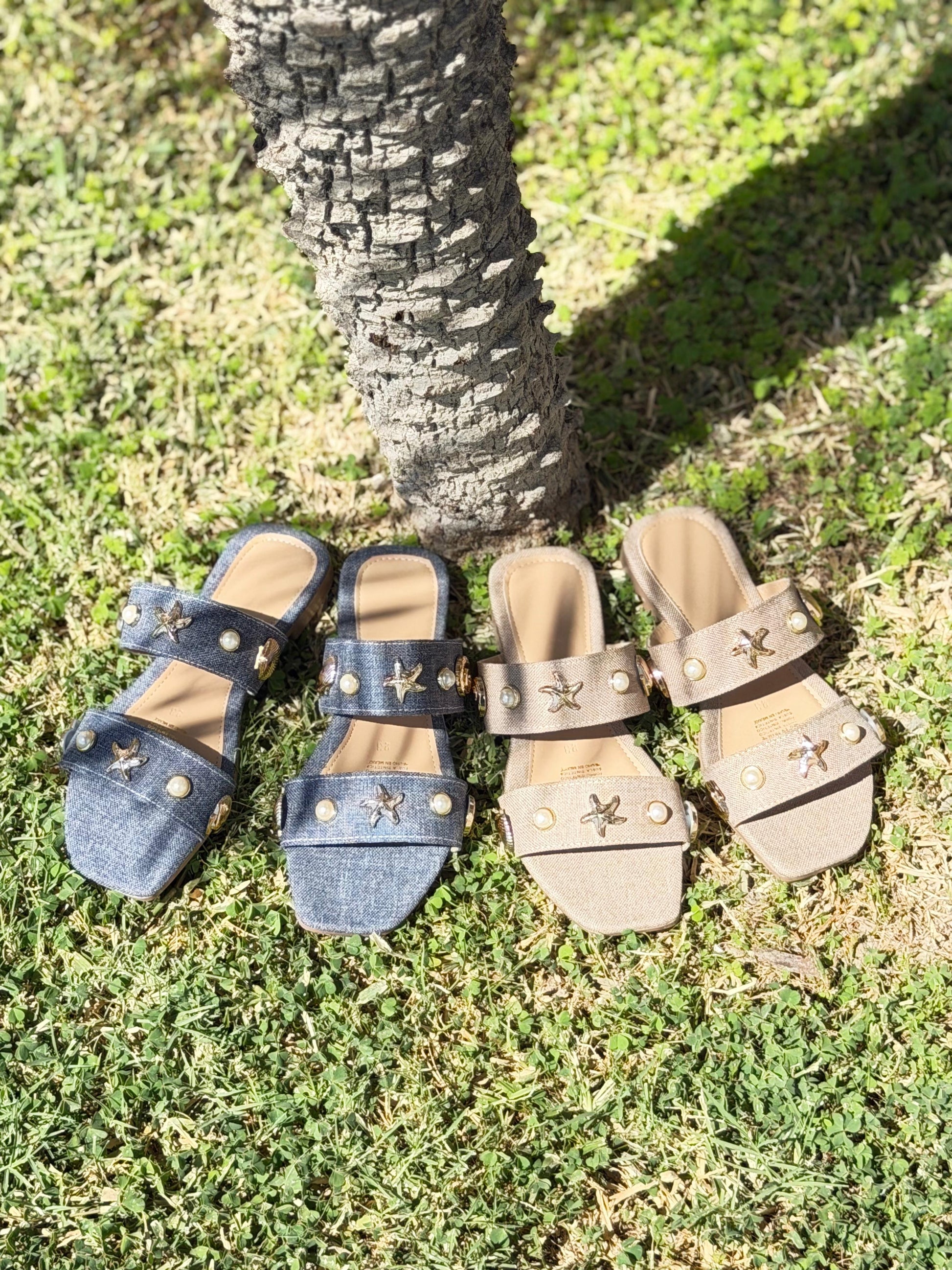 Sandalia con estoperoles Mar