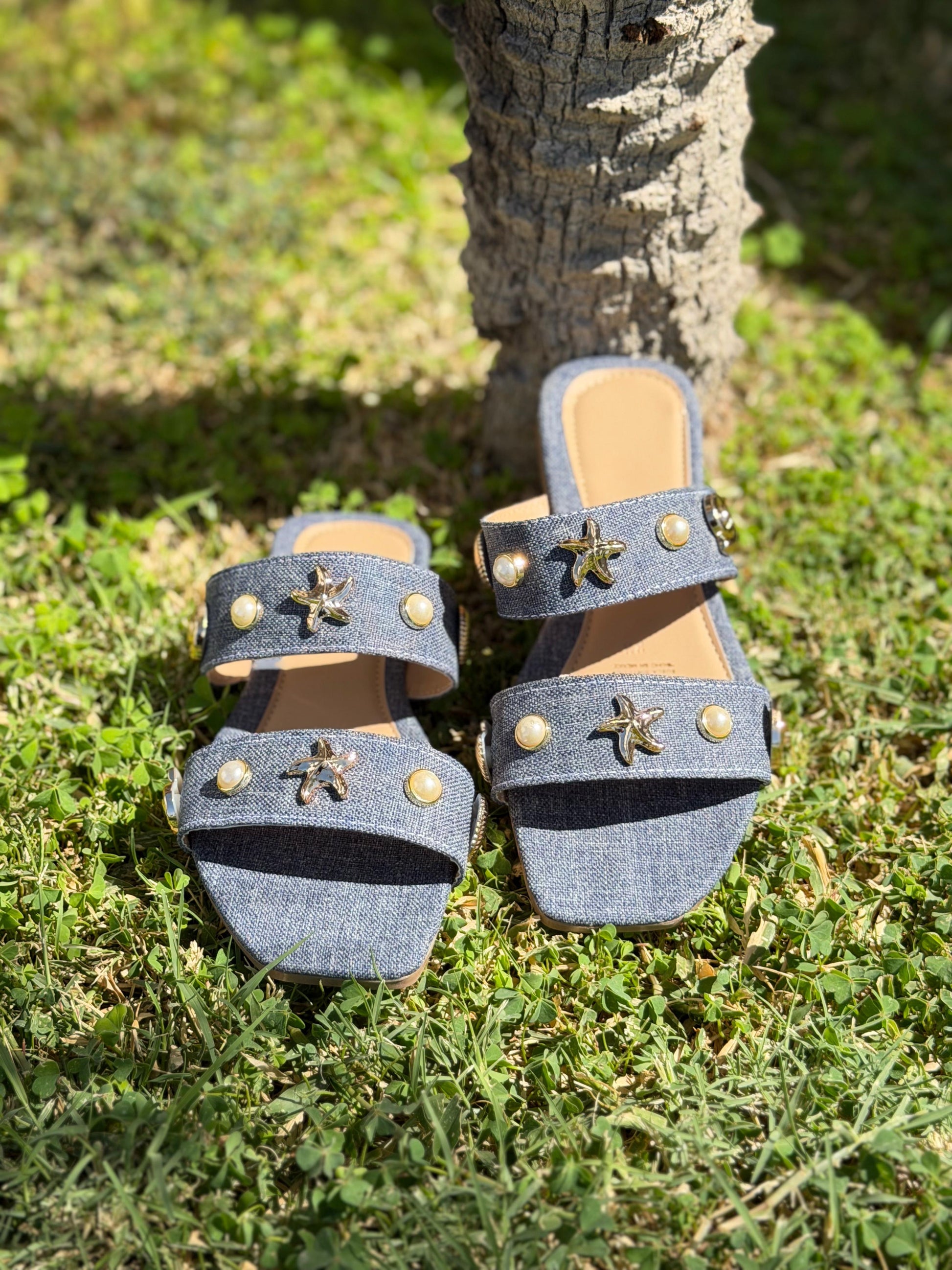 Sandalia con estoperoles Mar