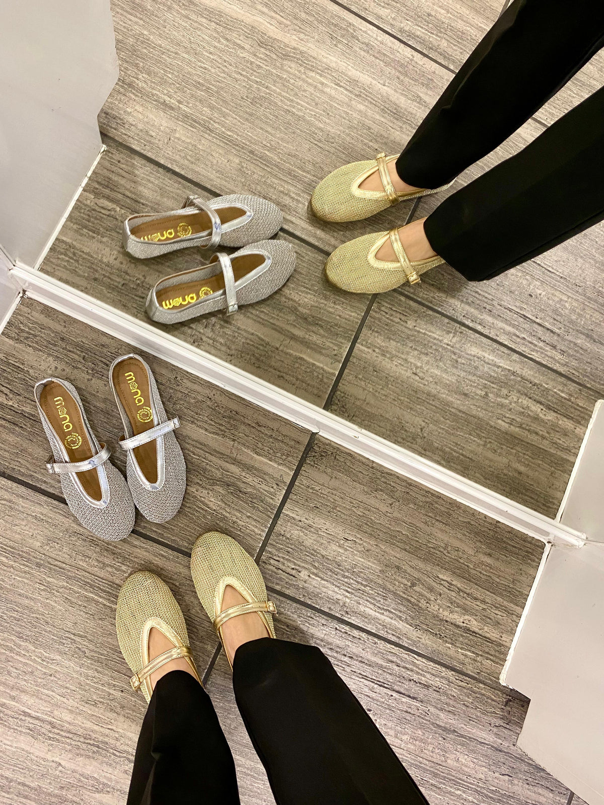 Flats malla 963 oro Y plata