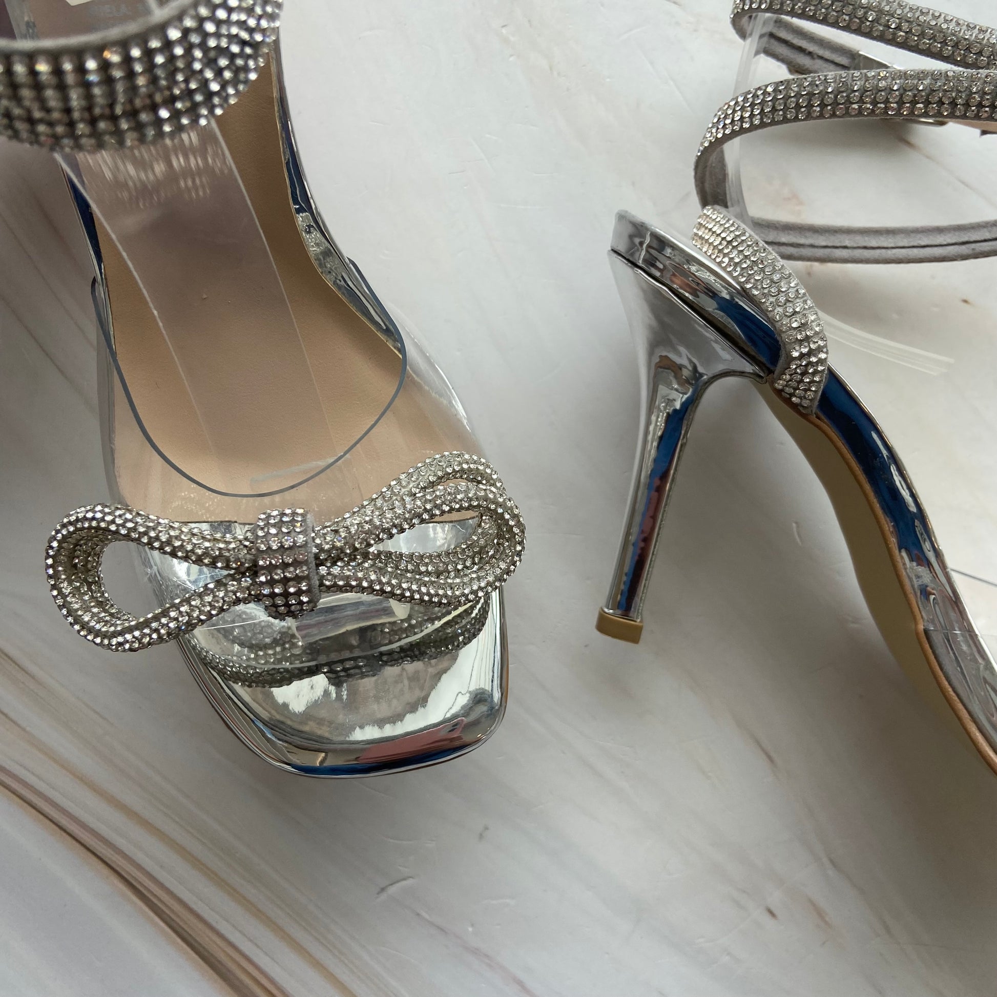 Temu Zapatos Transparentes Mujer Tacones Blancos Con Perlas