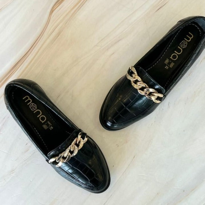 Mocasines con Cadena Dorada 1015R