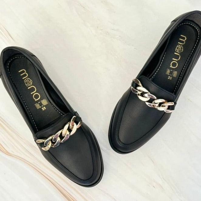 Mocasines con Cadena Dorada 1015R